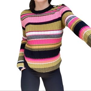 Vintage-styled blocky long sleeved sweater by Rachel Roy